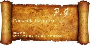 Parczek Gergely névjegykártya